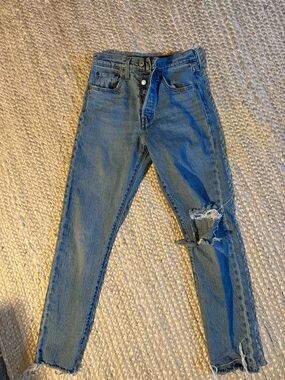 Levi's Women's Skinny Distressed Blue Denim Jeans